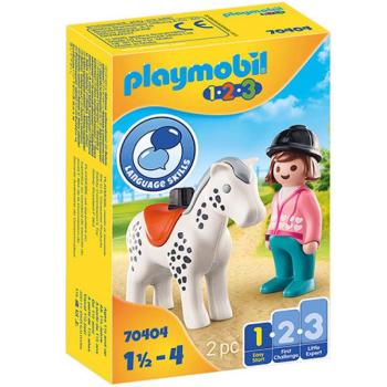 Playmobil: 1-2-3 - Lovasnő lóval (70404) kép