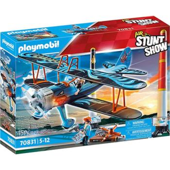 Playmobil: Air Stuntshow - Főnix kétfedelű repülő hanggal (70831) kép