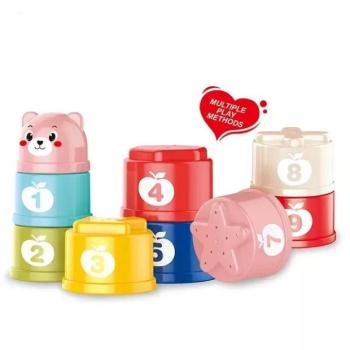 Pohártorony számokkal és formákkal - 9 db-os kép