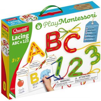 Quercetti: Montessori ABC+123 fűzős fejlesztő játék kép