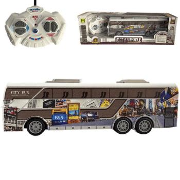 RC Távirányítós Travel City Busz fénnyel 27MHz 1/32-es méretarány 25cm kép