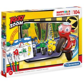 Ricky Zoom Double 2 az 1-ben 104db-os színezhető kétoldalas puzzle - Clementoni kép