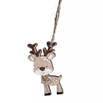 Rudi, a rénszarvas dísz akasztóval, fa - 4 x 6 cm kép