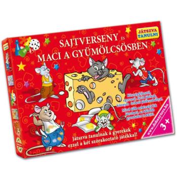 Sajtverseny és Maci a gyümölcsösben készségfejlesztő társasjáték - D-Toys kép