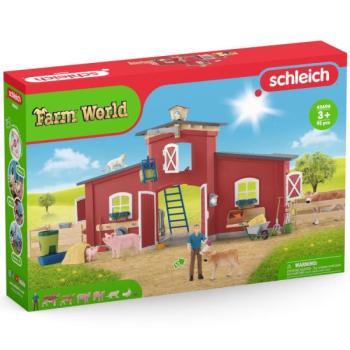 Schleich: Vörös színű farm állatokkal 42606 kép