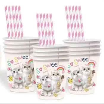 So Sweet! cica mintás papírpohár - 10 db-os kép