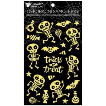 Sötétben világító csontváz mintás matrica - 15 x 25 cm kép