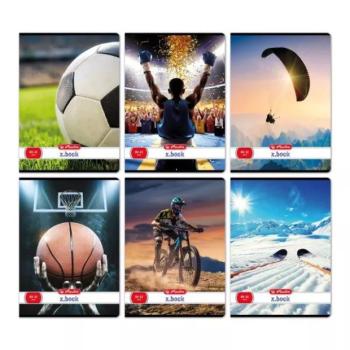 Sport mintás A4-es sima füzet, 80-32 - többféle kép