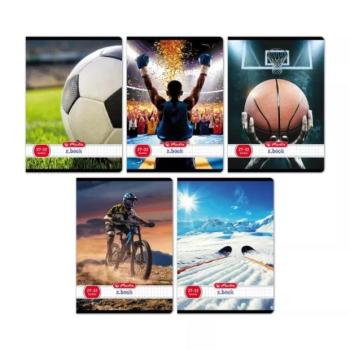 Sport mintás A5-ös négyzetrácsos füzet, 27-32 - többféle kép