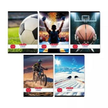 Sport mintás vonalas füzet, A5, 4. osztálytól, 21-32 - többféle kép