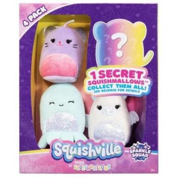 Squishville mini plüssök 4 db-os - Sparkle Squad - meglepetés figurával kép