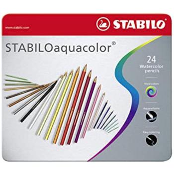 Stabilo: Aquacolor 24db-os színesceruza szett fém dobozban kép