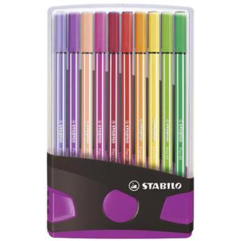 Stabilo: Pen 68 ColorParade rostirón 20db-os szett szétnyitható pink tárolóban kép