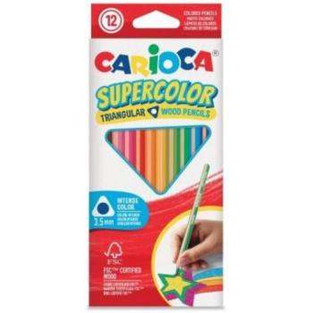 SuperColor háromszög alakú 12db-os színesceruza készlet - Carioca kép