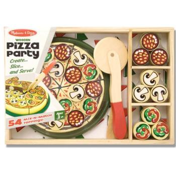 Sütés-főzés pizza party fa játék szett - Melissa & Doug kép