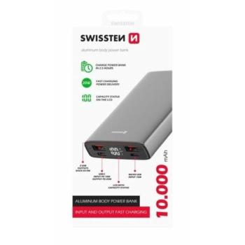 Swissten: Alumínium power bank - szürke kép