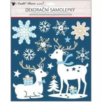 Szarvas mintás csillogó dekormatrica - 18 x 23 cm kép