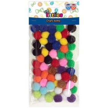 Színes pompon szett 15mm 60db kép