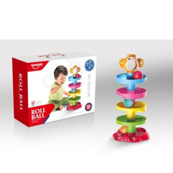 Színes, spirálos labdapálya kép