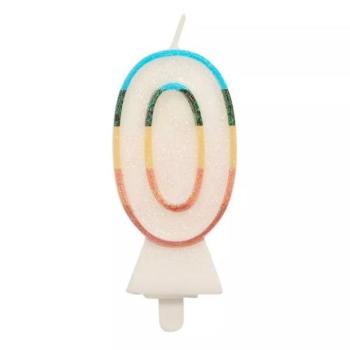 Színes számgyertya csillámmal, 8,5 cm - 0 kép