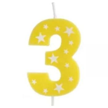 Színes születésnapi számgyertya, 6 cm - 3 kép