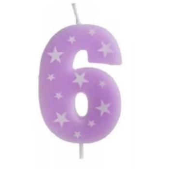 Színes születésnapi számgyertya, 6 cm - 6 kép