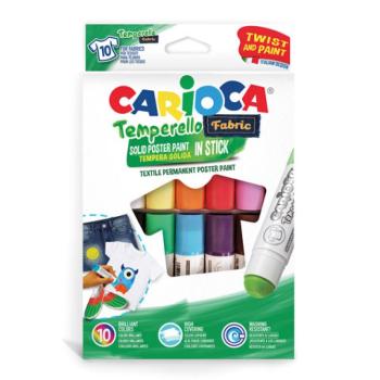 Színes textil tempera stick 10db-os szett - Carioca kép