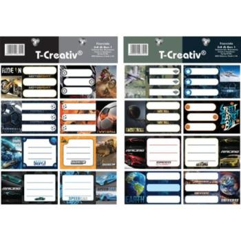 T-Creativ: Füzetcímke fiúknak, 16 db-os - többféle kép