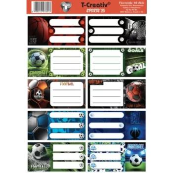 T-Creativ: Sport mintás füzetcímke - 10 db kép
