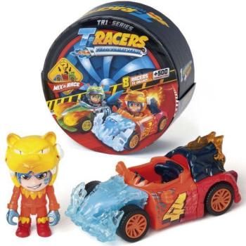 T-Racers Meglepetés szuperjárgány és figura abroncsban kép