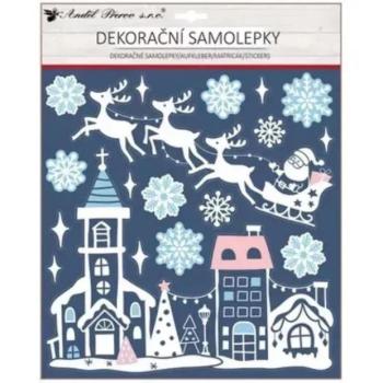 Télapó a városban csillogós dekormatrica - 30 x 38 kép