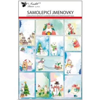 Télapó mintás ajándékkísérő matrica, 21 x 32 cm - 26 db-os kép