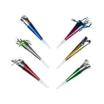 Többszínű, hologramos trombita, 20 cm - 6 darabos kép