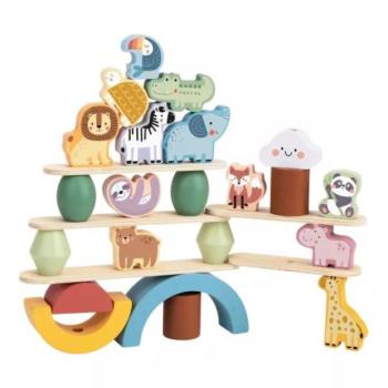Tooky Toy: Állatos egyensúlyozó- és toronyépítő játék kép