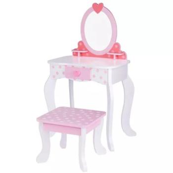 Tooky Toy: Fa fésülködőasztal szives díszítéssel kép