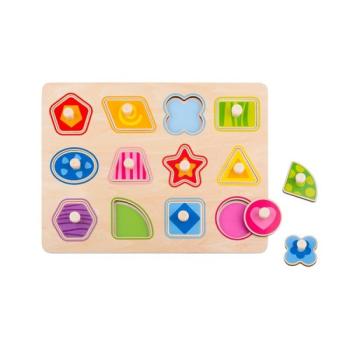 Tooky Toy: Fa forma puzzle, 12 db-os - Alakzatok kép