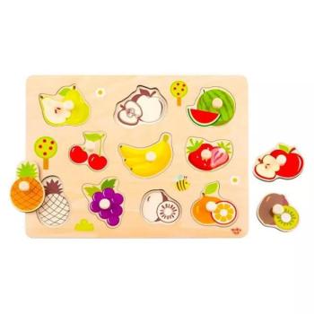 Tooky Toy: Fogantyús forma puzzle, 10 db-os - Gyümölcsök kép