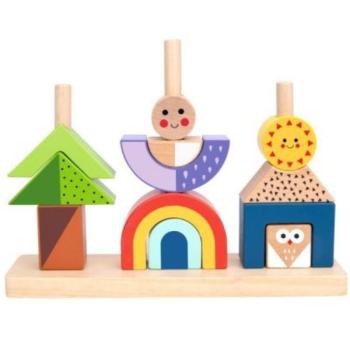 Tooky Toy: Montessori építőjáték fából - Kirándulás nappal és éjjel kép