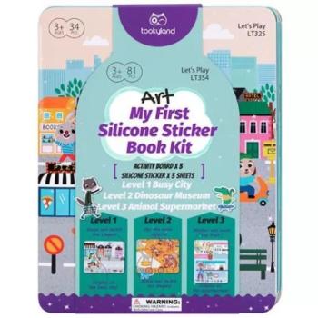 Tooky Toy: Városi mintás foglalkoztató könyv szilikonmatricákkal kép