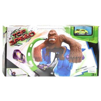 Top Speed: King-Kong 360°-os dupla szuper hurok versenypálya gorilla figurával 1db kisautóval 1/64 kép