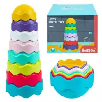 Toronyépítő bébijáték - 8 db-os kép