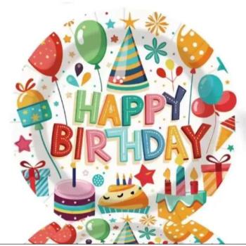 Torta mintás születésnapi papírtányér - 10 db-os kép