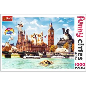 Trefl: Crazy cities - kutyák Londonban puzzle - 1000 darabos kép