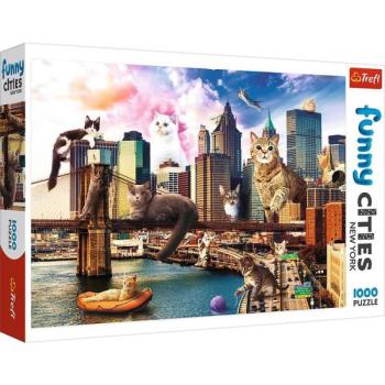 Trefl: Crazy cities - macskák New York-ban puzzle - 1000 darabos kép