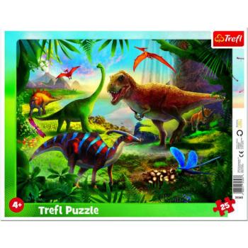 Trefl: Dinoszauruszok 25 darabos keretes puzzle kép