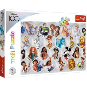 Trefl: Disney 100. évforduló, Disney hősök puzzle - 300 darabos kép