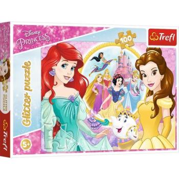 Trefl: Disney hercegnők csillámos puzzle - 100 darabos kép