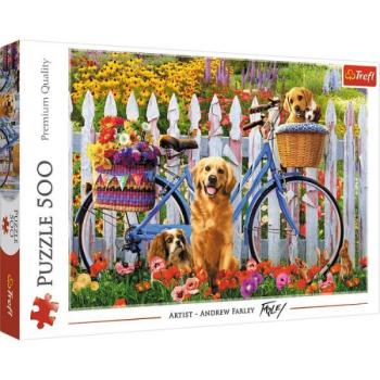 Trefl: Kerékpár és kutyusok puzzle - 500 darabos kép