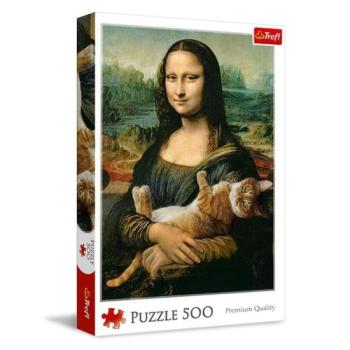 Trefl: Mona Lisa és a doromboló macska puzzle - 500 darabos kép