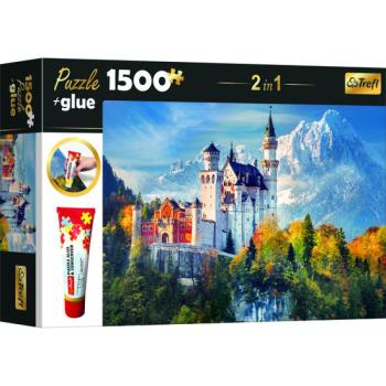 Trefl: Neuschwanstein kastély puzzle - 1500 darabos + ragasztó kép